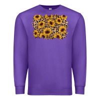 Purple sunflower leopard background Premium Sweatshirt - AdoDesignShop