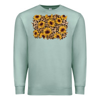 Seafoam sunflower leopard background Premium Sweatshirt - AdoDesignShop