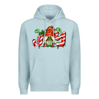 Blue Mist joy with gnomes and christmas cookie and candies Premium Hoodie - AdoDesignShop