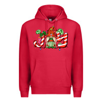 Cardinal joy with gnomes and christmas cookie and candies Premium Hoodie - AdoDesignShop