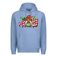 Colony Blue joy with gnomes and christmas cookie and candies Premium Hoodie - AdoDesignShop