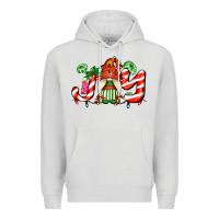 Dove Grey joy with gnomes and christmas cookie and candies Premium Hoodie - AdoDesignShop