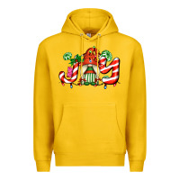 Lemon joy with gnomes and christmas cookie and candies Premium Hoodie - AdoDesignShop