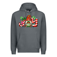 Rock joy with gnomes and christmas cookie and candies Premium Hoodie - AdoDesignShop