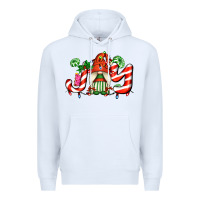 White joy with gnomes and christmas cookie and candies Premium Hoodie - AdoDesignShop