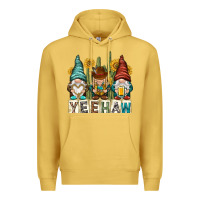 Antique Gold yeehaw with gnomies Premium Hoodie - NancyCooperArtShop