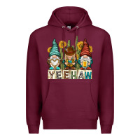 Burgundy yeehaw with gnomies Premium Hoodie - NancyCooperArtShop