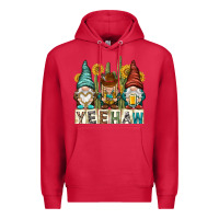 Cardinal yeehaw with gnomies Premium Hoodie - NancyCooperArtShop