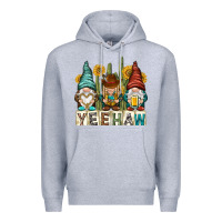 Heather Grey yeehaw with gnomies Premium Hoodie - NancyCooperArtShop