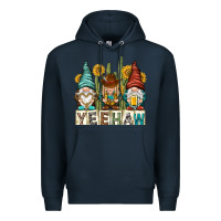 Navy yeehaw with gnomies Premium Hoodie - NancyCooperArtShop