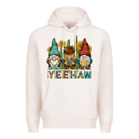 Pale Pink yeehaw with gnomies Premium Hoodie - NancyCooperArtShop