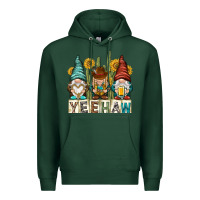 Sports Green yeehaw with gnomies Premium Hoodie - NancyCooperArtShop