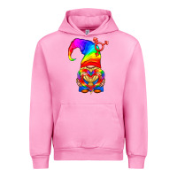 Fuchsia Pink LGBTQ+ Pride Gnome With Heart Balloon Urban Hoodie - BundleAndBundleShop