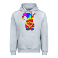 Heather Grey LGBTQ+ Pride Gnome With Heart Balloon Urban Hoodie - BundleAndBundleShop