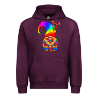Mauve Wine LGBTQ+ Pride Gnome With Heart Balloon Urban Hoodie - BundleAndBundleShop