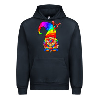 Navy LGBTQ+ Pride Gnome With Heart Balloon Urban Hoodie - BundleAndBundleShop