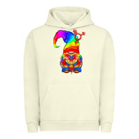 Pigment Pistachio LGBTQ+ Pride Gnome With Heart Balloon Urban Hoodie - BundleAndBundleShop