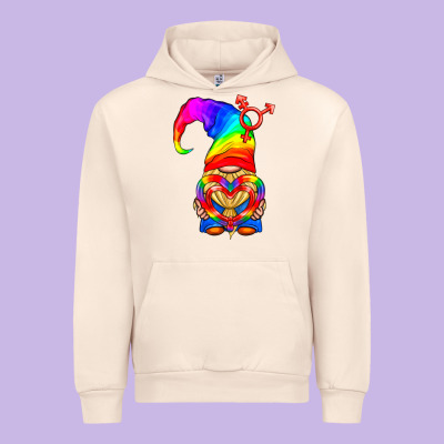 Lgbtq+ Pride Gnome With Heart Balloon Urban Hoodie Designed By Bundleandbundleshop