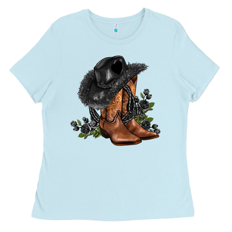 Black Cowgirl  And Roses Ladies Tee by AdoDesignShop | Teevron
