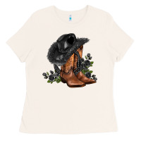 Bone black cowgirl  and roses Ladies Tee - AdoDesignShop