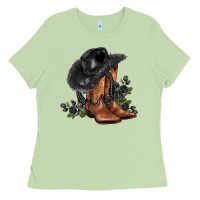 Matcha black cowgirl  and roses Ladies Tee - AdoDesignShop
