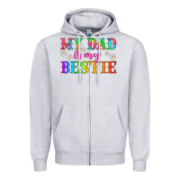 Heather Grey my dad is my bestie Zipper Hoodie - HRA Design Shop