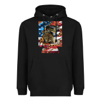 Black usa flag and leopard with boots 12 oz regular can cooler Heavyweight Hoodie - Artiststas