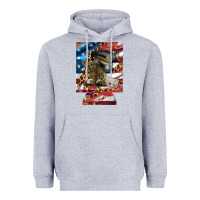 Heather Grey usa flag and leopard with boots 12 oz regular can cooler Heavyweight Hoodie - Artiststas