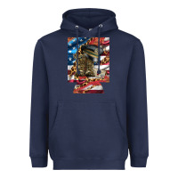 Navy usa flag and leopard with boots 12 oz regular can cooler Heavyweight Hoodie - Artiststas