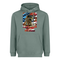 Sage usa flag and leopard with boots 12 oz regular can cooler Heavyweight Hoodie - Artiststas