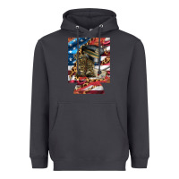 Smoke usa flag and leopard with boots 12 oz regular can cooler Heavyweight Hoodie - Artiststas