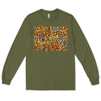 Army Green leopard background Long Sleeve Tee - Zillion Design Studio