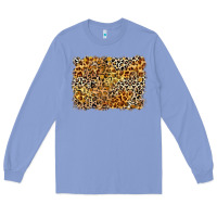 Colony Blue leopard background Long Sleeve Tee - Zillion Design Studio