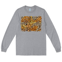 Heather Grey leopard background Long Sleeve Tee - Zillion Design Studio
