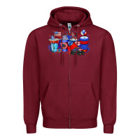 Burgundy american drink Zipper Hoodie - RacoonDesign