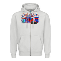 Dove Grey american drink Zipper Hoodie - RacoonDesign