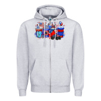 Heather Grey american drink Zipper Hoodie - RacoonDesign