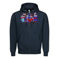 Navy american drink Zipper Hoodie - RacoonDesign