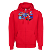 Red american drink Zipper Hoodie - RacoonDesign