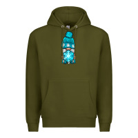Army Green winter gnome with snowflake Premium Hoodie - NancyCooperArtShop