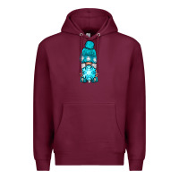 Burgundy winter gnome with snowflake Premium Hoodie - NancyCooperArtShop