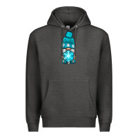 Charcoal Heather winter gnome with snowflake Premium Hoodie - NancyCooperArtShop