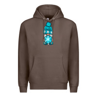 Coffee winter gnome with snowflake Premium Hoodie - NancyCooperArtShop