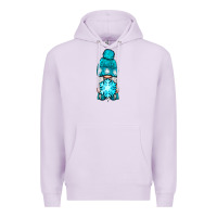 Lilac winter gnome with snowflake Premium Hoodie - NancyCooperArtShop