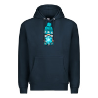 Navy winter gnome with snowflake Premium Hoodie - NancyCooperArtShop