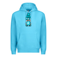 Ocean Blue winter gnome with snowflake Premium Hoodie - NancyCooperArtShop