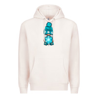 Pale Pink winter gnome with snowflake Premium Hoodie - NancyCooperArtShop