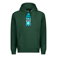 Sports Green winter gnome with snowflake Premium Hoodie - NancyCooperArtShop