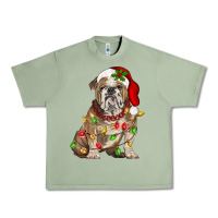 Oil Green Christmas english bulldog Urban Heavy Tee - BarkalooDesign