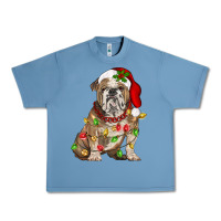 Pebble Blue Christmas english bulldog Urban Heavy Tee - BarkalooDesign